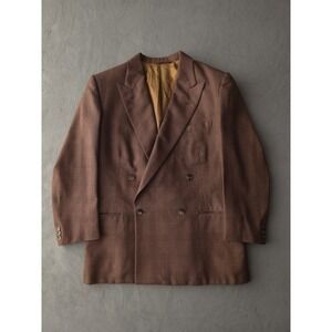 Vintage 1950s Hudson's Bay Company Brown Double Breasted Blazer Jacket M